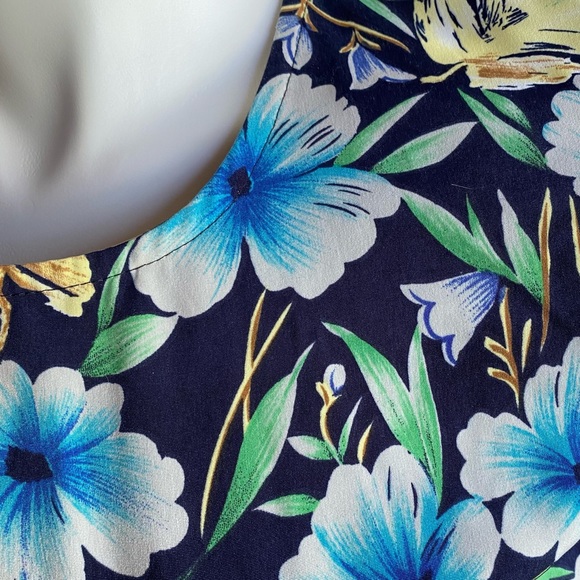 NWOT Vintage Leni Leni floral draped faux wrap dress - Picture 5 of 10